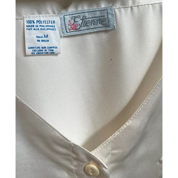 Vtg Etienne Bridal White Satin Nightgown~Nightshirt Sz M~feminine - Picture 8 of 8
